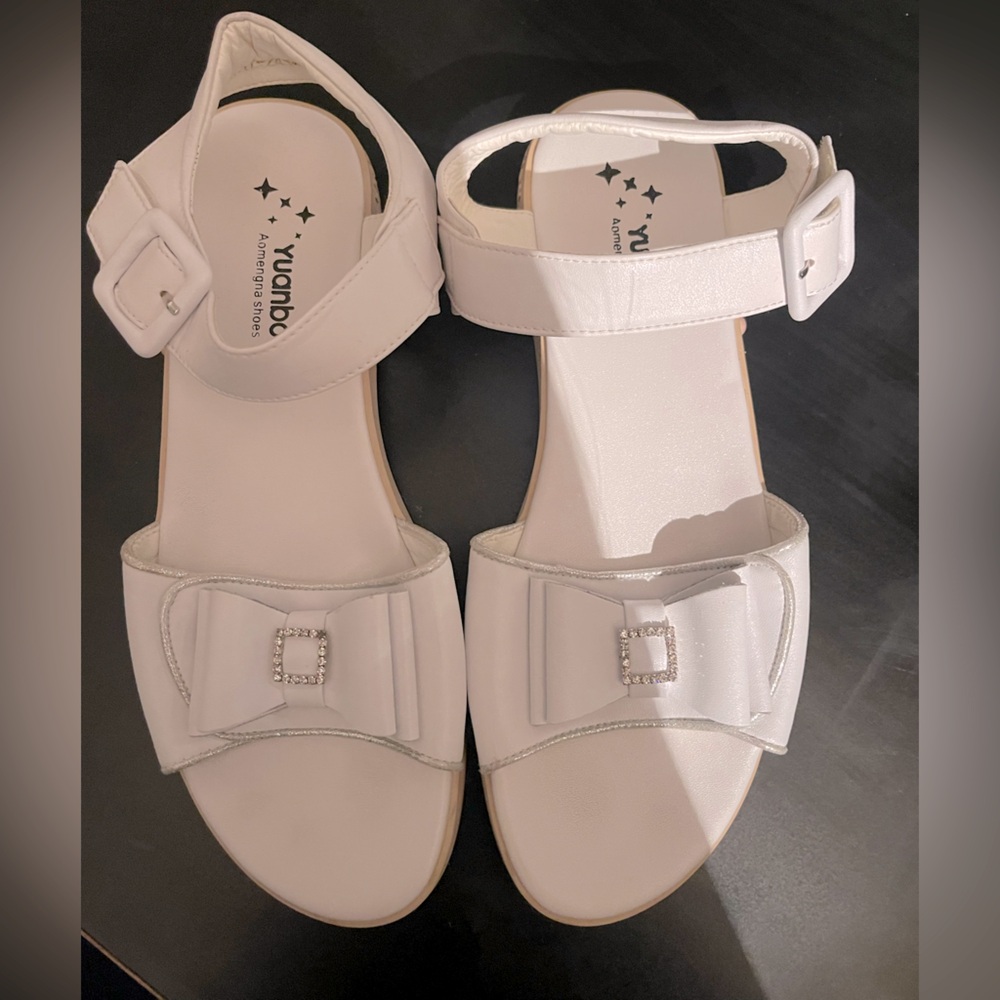 White Bow Sandals